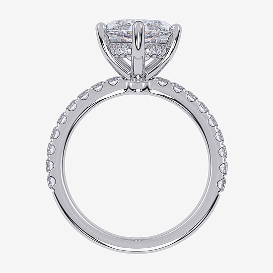 (F-G /Vs2-Si1) Womens 3 1/2 CT. T.W Lab Grown White Diamond 14K Gold Marquise Side Stone Engagement Ring