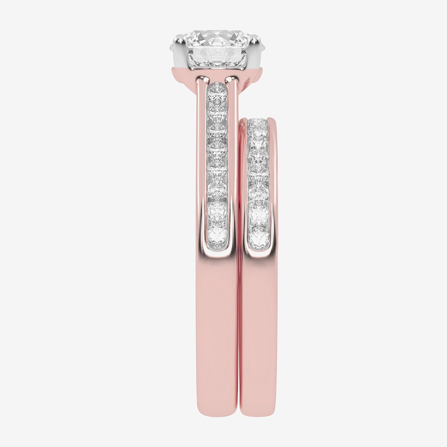 F-G /Vs2-Si1) Womens 2 1/2 CT. T.W. Lab Grown White Diamond 10K Gold Round Side Stone Bridal Set