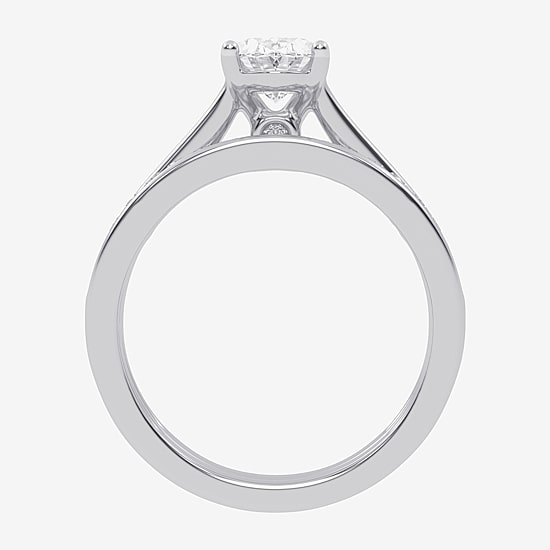 (F-G /Vs2-Si1) Womens 2 1/2 CT. T.W. Lab Grown White Diamond 10K Gold Oval Side Stone Bridal Set