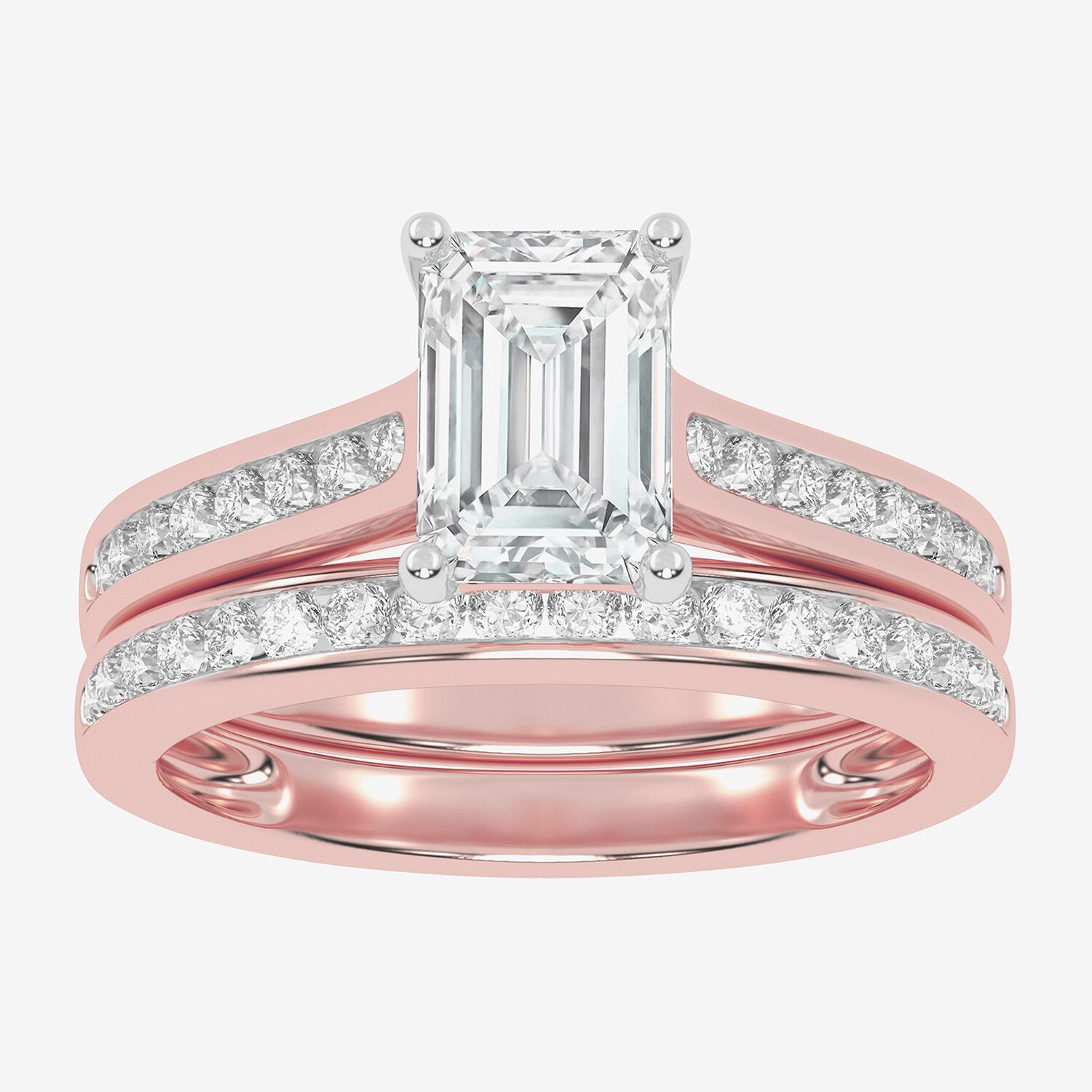 F-G /Vs2-Si1) Womens 2 1/2 CT. T.W. Lab Grown White Diamond 10K Gold Side Stone Bridal Set