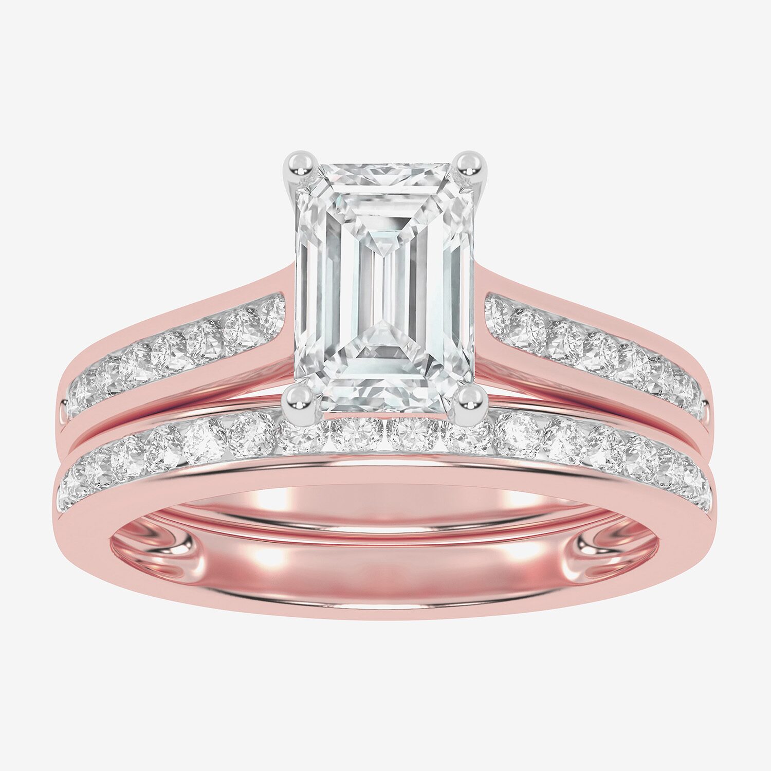 (F-G /Vs2-Si1) Womens 5 1/2 CT. T.W. Lab Grown White Diamond 10K Gold Side Stone Bridal Set