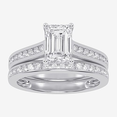 Modern Bride (f-g / Vs2-si1) Womens 3 1/2 Ct. T.w Lab Grown White Diamond 10k Gold Side Stone Bridal Set