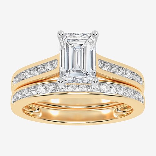 Modern Bride (f-g /vs2-si1) Womens 5 1/2 Ct. T.w. Lab Grown White Diamond 10k Gold Side Stone Bridal Set In Yellow