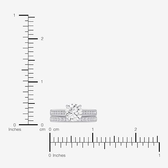 (F-G /Vs2-Si1) Womens 5 1/2 CT. T.W. Lab Grown White Diamond 10K Gold Round Side Stone Bridal Set