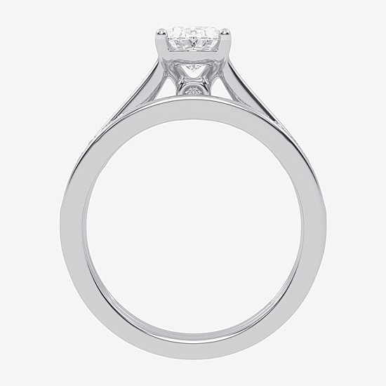 (F-G /Vs2-Si1) Womens 5 1/2 CT. T.W. Lab Grown White Diamond 10K Gold Oval Side Stone Bridal Set