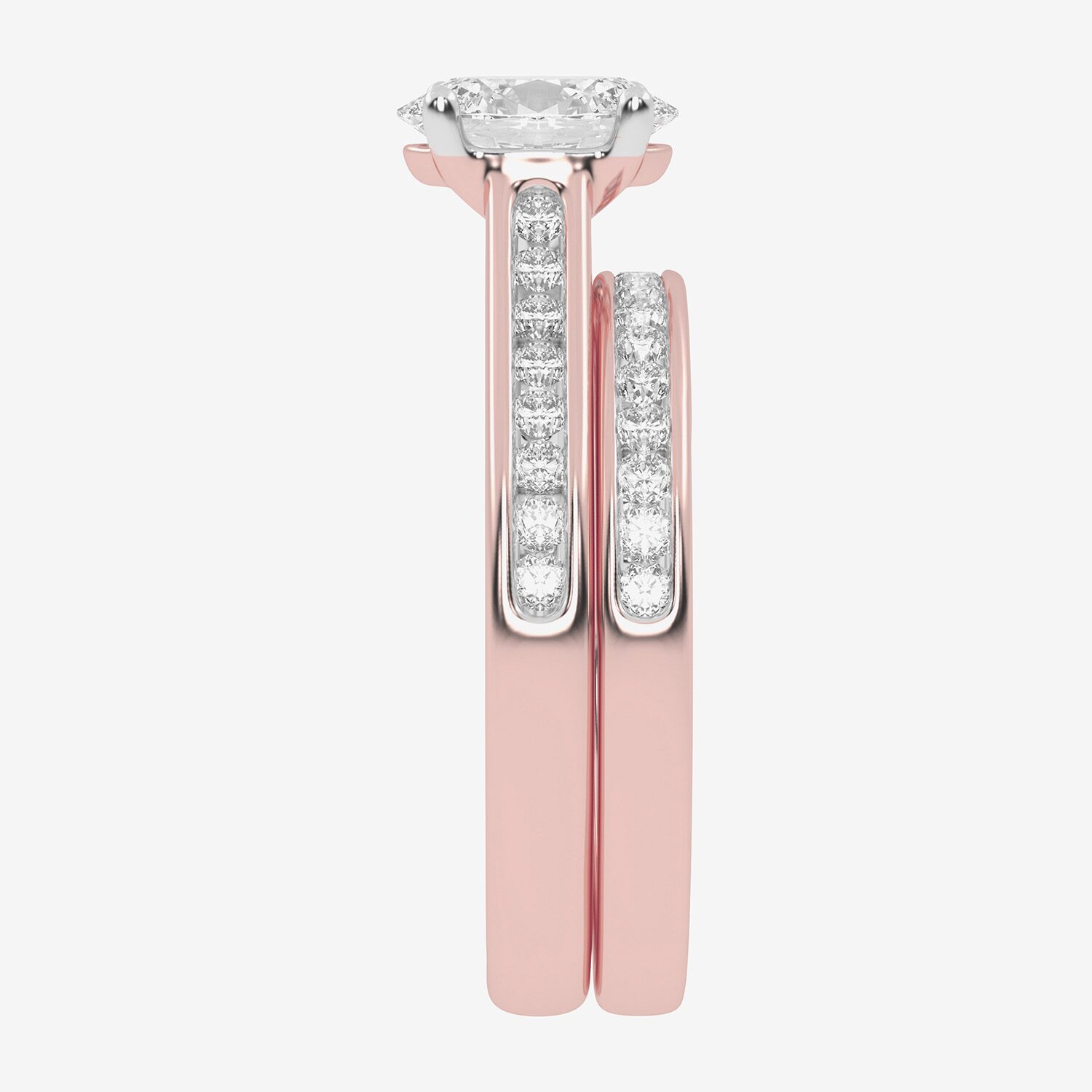 F-G /Vs2-Si1) Womens 1/2 CT. T.W. Lab Grown White Diamond 10K Gold Oval Side Stone Bridal Set