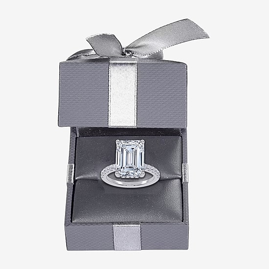 (F-G /Vs2-Si1) Womens 8 1/2 Ct. T.W. Lab Grown White Diamond 14K Gold Side Stone Engagement Ring