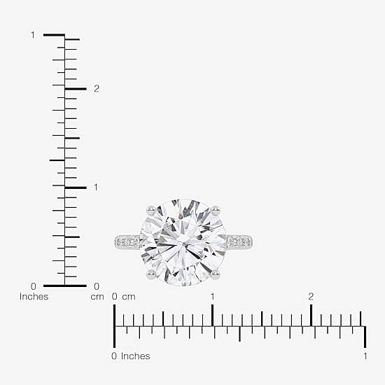 (F-G /Vs2-Si1) Womens 10 1/2 Ct. T.W. Lab Grown White Diamond 14K Gold Round Side Stone Engagement Ring
