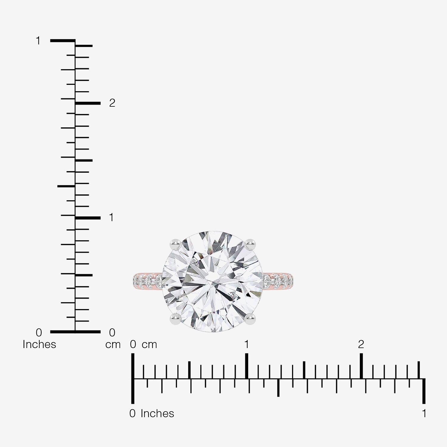 (F-G /Vs2-Si1) Womens 10 1/2 Ct. T.W. Lab Grown White Diamond 14K Gold Round Side Stone Engagement Ring