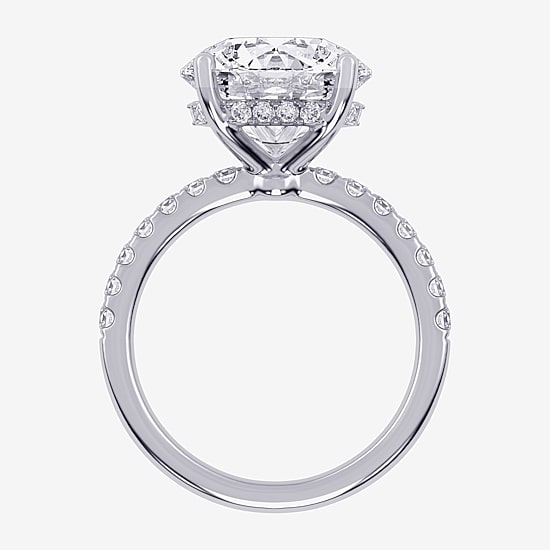 (F-G /Vs2-Si1) Womens 8 1/2 Ct. T.W. Lab Grown White Diamond 14K Gold Round Side Stone Engagement Ring