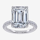 (F-G /Vs2-Si1) Womens 10 1/2 Ct. T.W. Lab Grown White Diamond 14K Gold Side Stone Engagement Ring