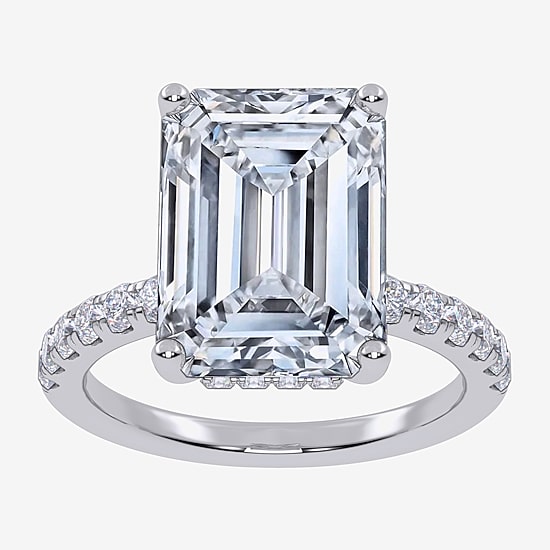 (F-G /Vs2-Si1) Womens 10 1/2 Ct. T.W. Lab Grown White Diamond 14K Gold Side Stone Engagement Ring