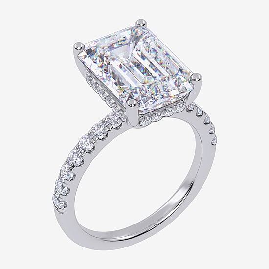 (F-G /Vs2-Si1) Womens 10 1/2 Ct. T.W. Lab Grown White Diamond 14K Gold Side Stone Engagement Ring