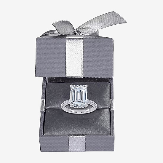 (F-G /Vs2-Si1) Womens 10 1/2 Ct. T.W. Lab Grown White Diamond 14K Gold Side Stone Engagement Ring
