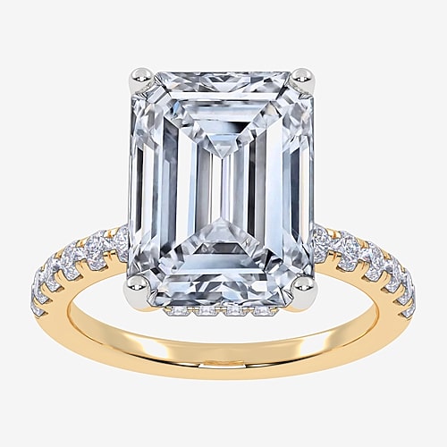 Modern Bride (f-g /vs2-si1) Womens 10 1/2 Ct. T.w. Lab Grown White Diamond 14k Gold Side Stone Engagement Ring In Yellow