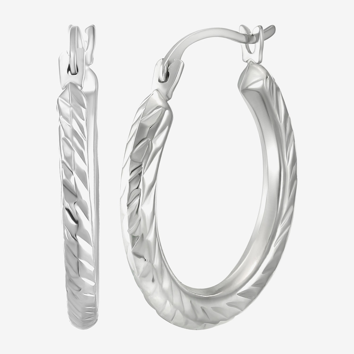 Womens 10K Gold 18mm Round Hoop Earrings