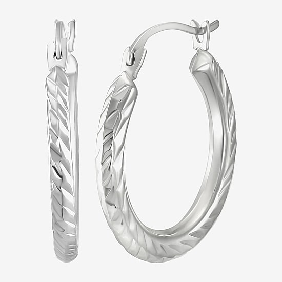 Womens 10K Gold 18mm Round Hoop Earrings