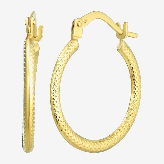Womens 14K Gold 17.5mm Round Hoop Earrings