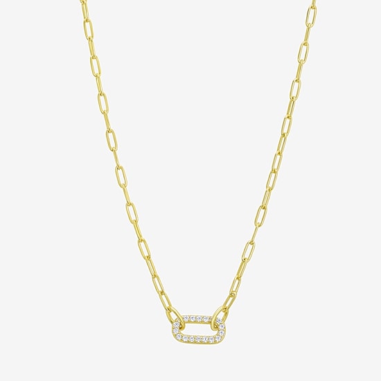 Silver Addiction Womens 14K Gold Over Silver 18 Inch Link Chain Necklace