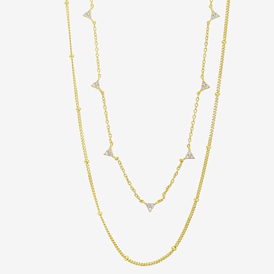 Silver Addiction Womens 14K Gold Over Silver 18 Inch Link Chain Necklace