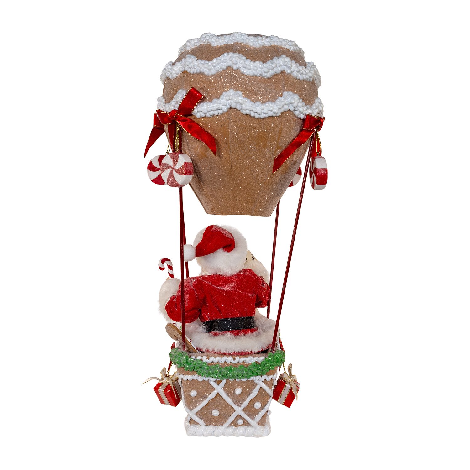 Kurt Adler 12" Gingerbread Hot Air Balloon Christmas Santa Figurine