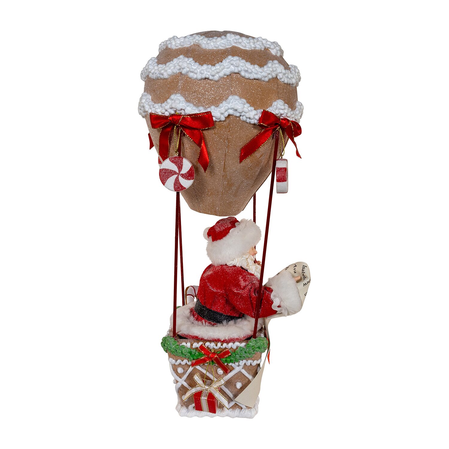 Kurt Adler 12" Gingerbread Hot Air Balloon Christmas Santa Figurine
