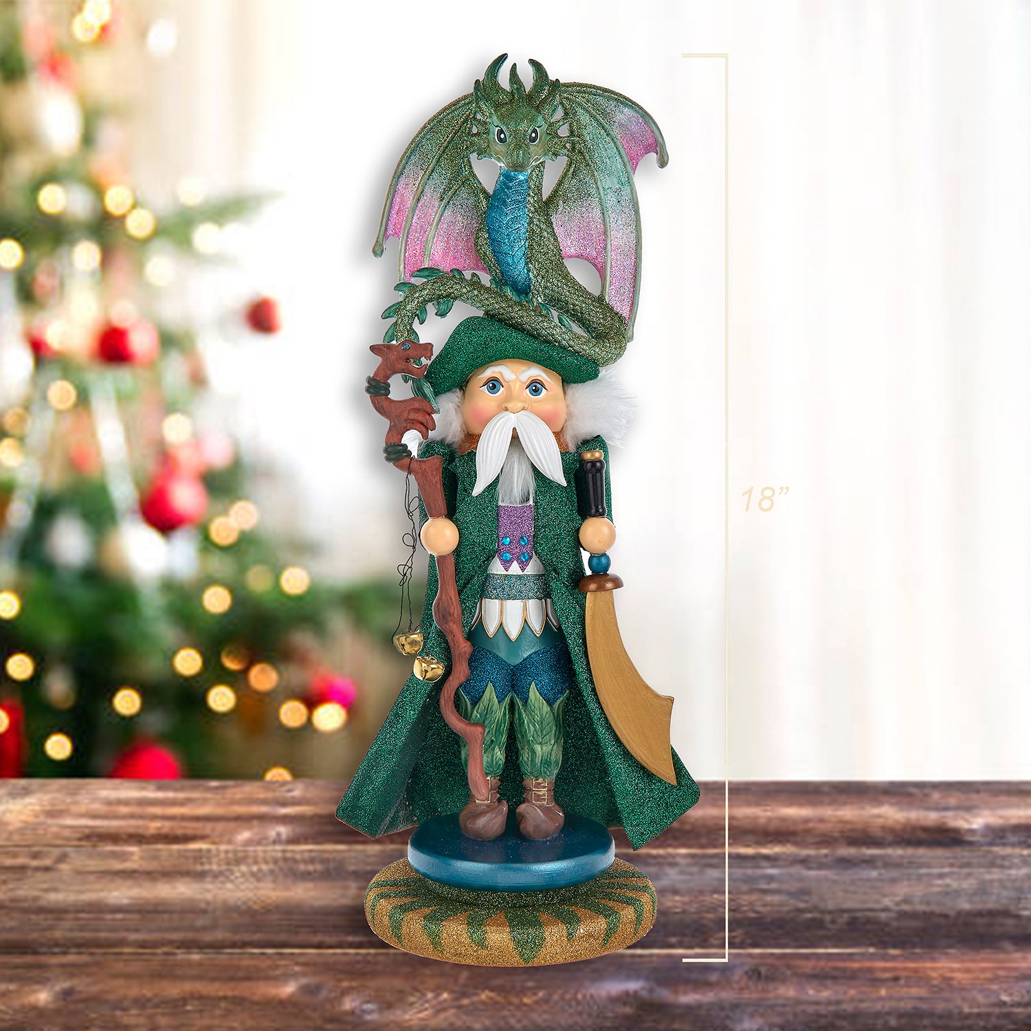 Kurt Adler 18" Hollywood Wizard With Dragon Nutcracker