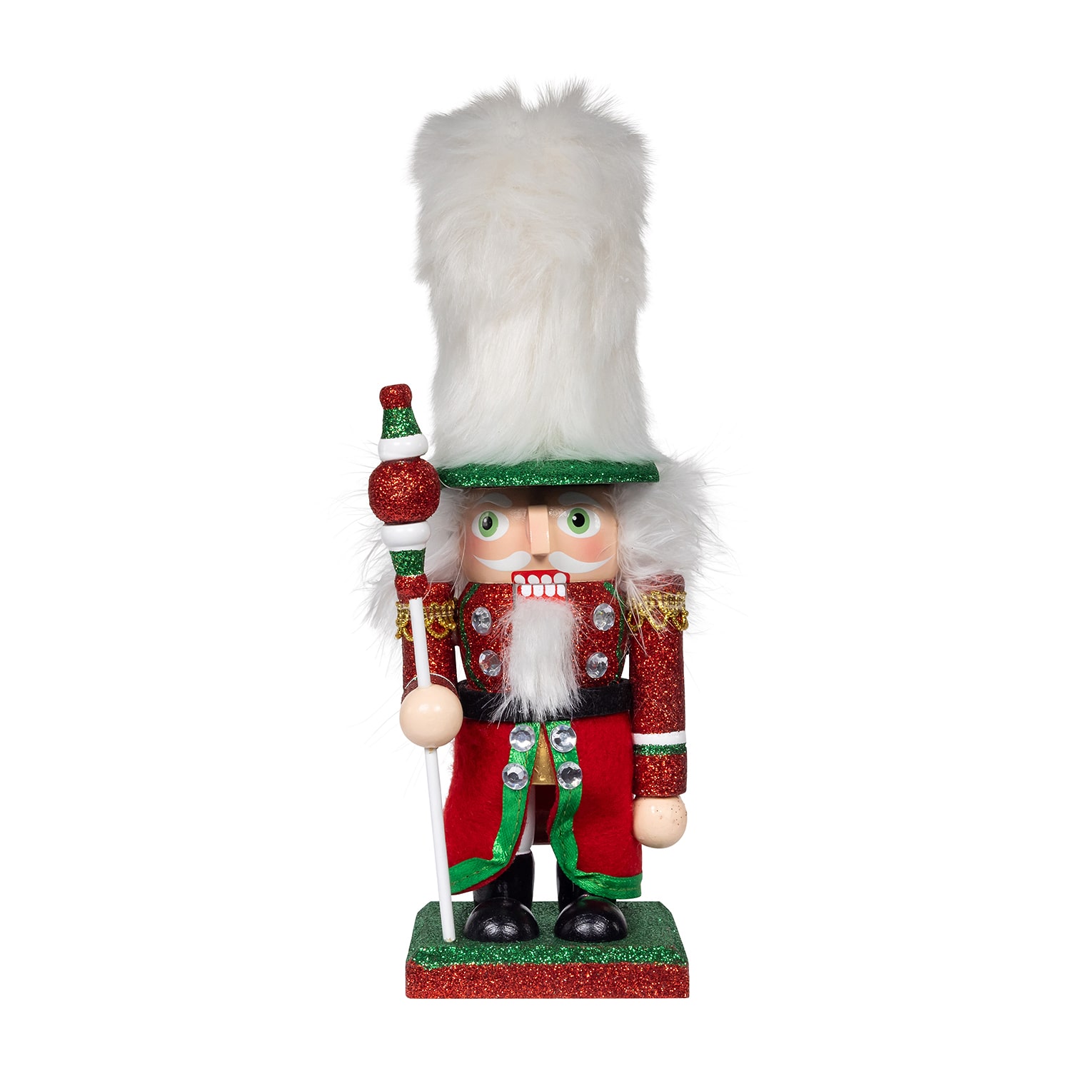 Kurt Adler 9" Hollywood Red Green And White Soldier Nutcracker