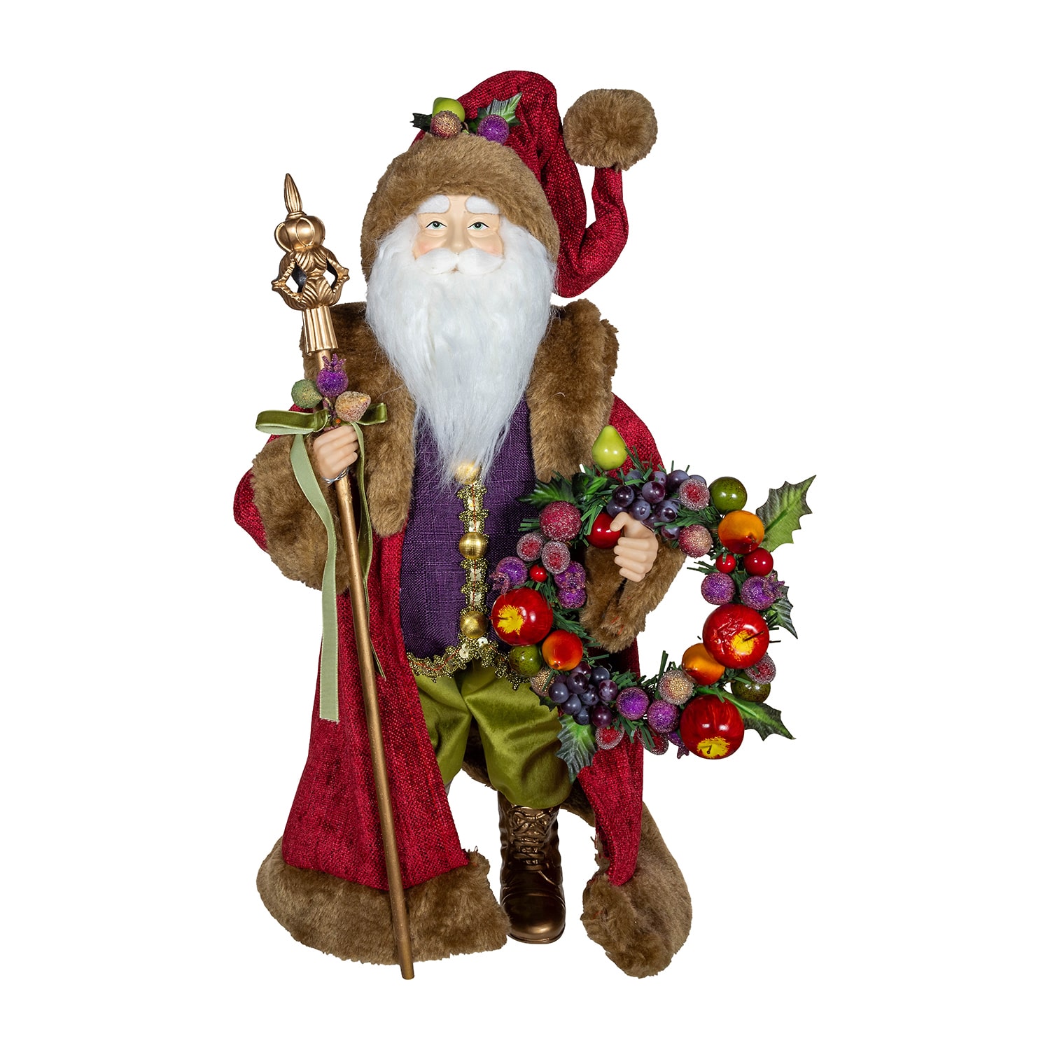 Kurt Adler 20" Sugar Fruit With Fruit Wreath Figurine