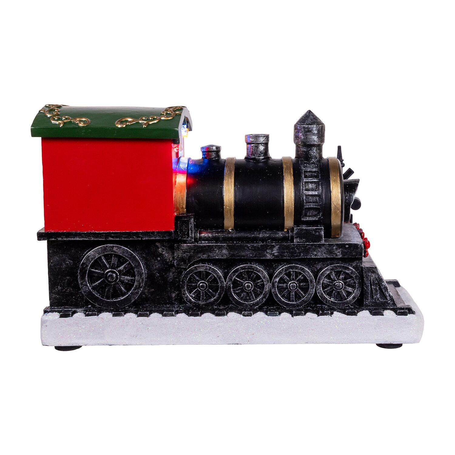 Kurt Adler 5.3-Inch Battery Operated Lighted Musical Santa Train Table Piece