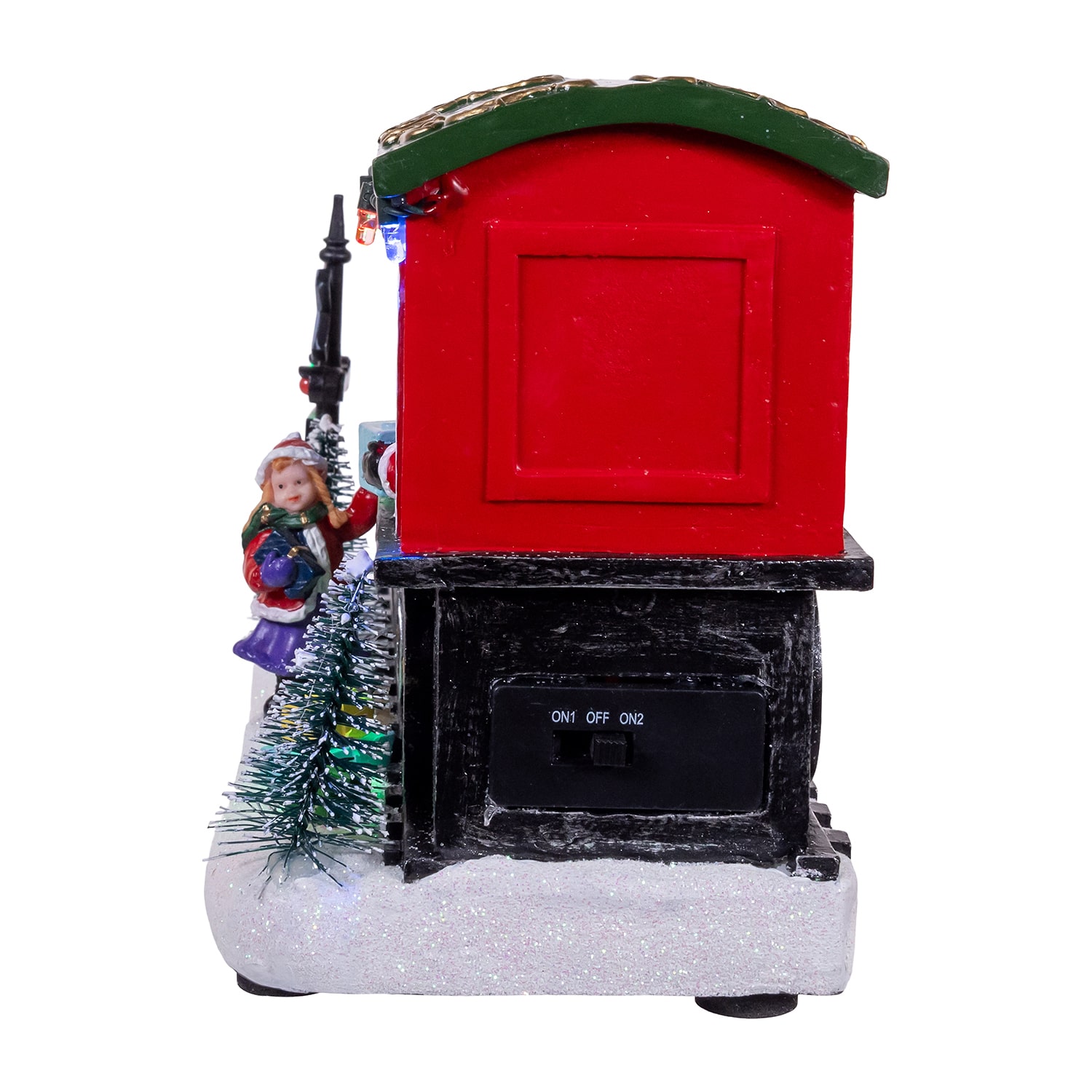 Kurt Adler 5.3-Inch Battery Operated Lighted Musical Santa Train Table Piece