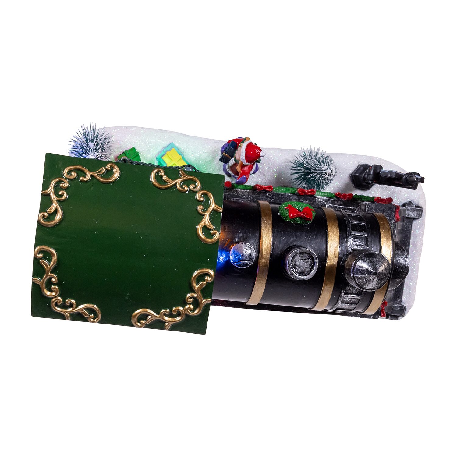 Kurt Adler 5.3-Inch Battery Operated Lighted Musical Santa Train Table Piece