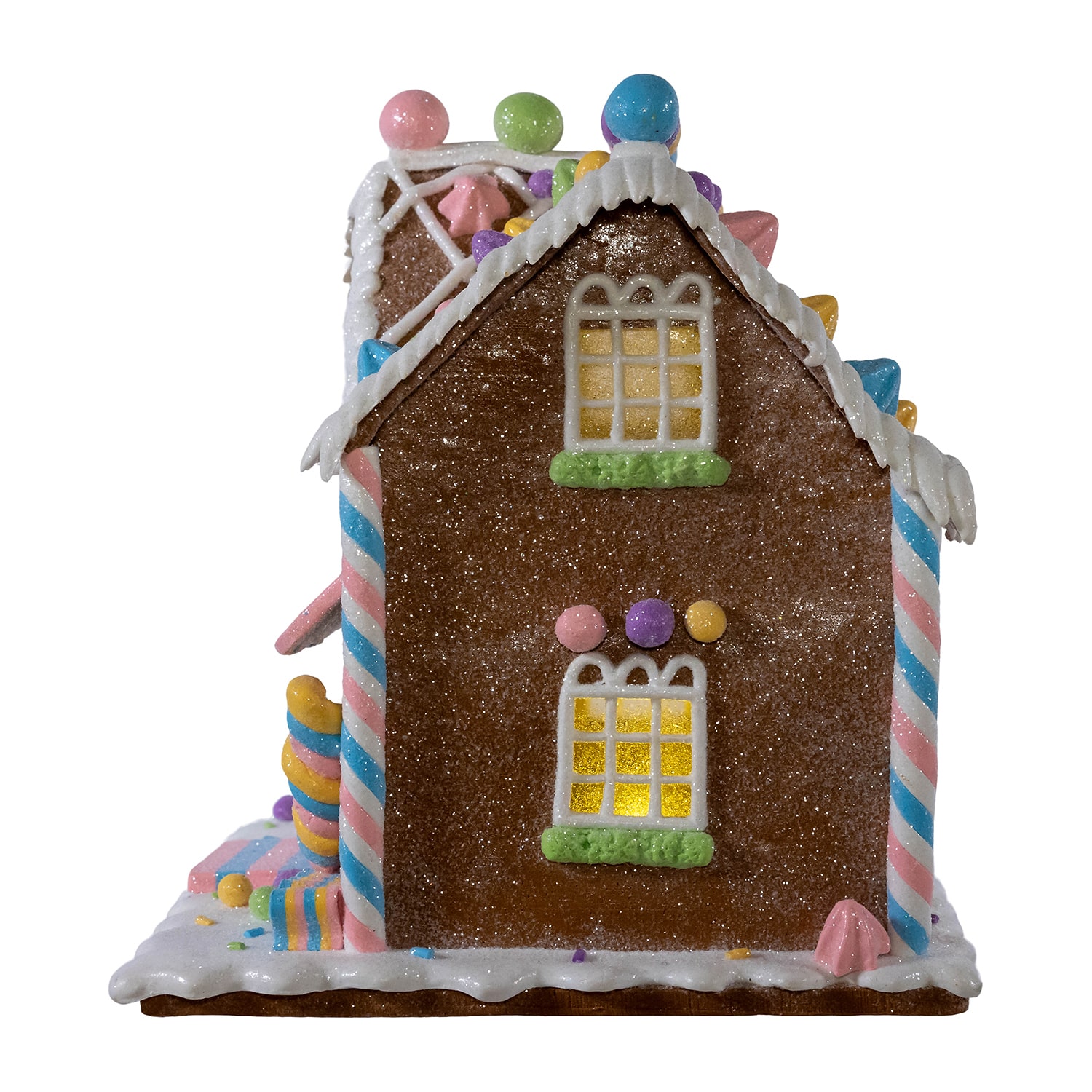 Kurt Adler 8.07-Inch Battery Operated LED Lighted Gingerbread Bubblegum Factory