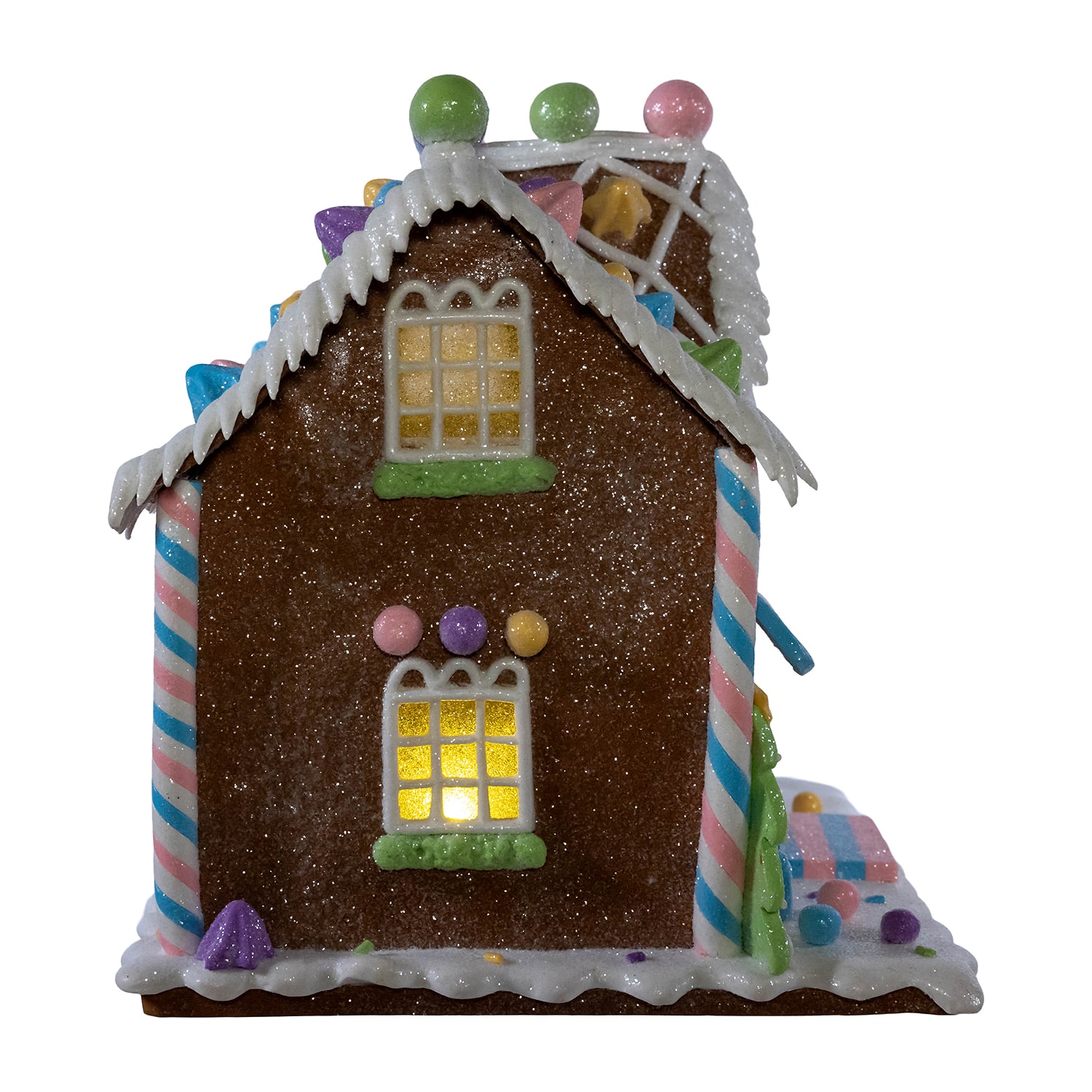 Kurt Adler 8.07-Inch Battery Operated LED Lighted Gingerbread Bubblegum Factory