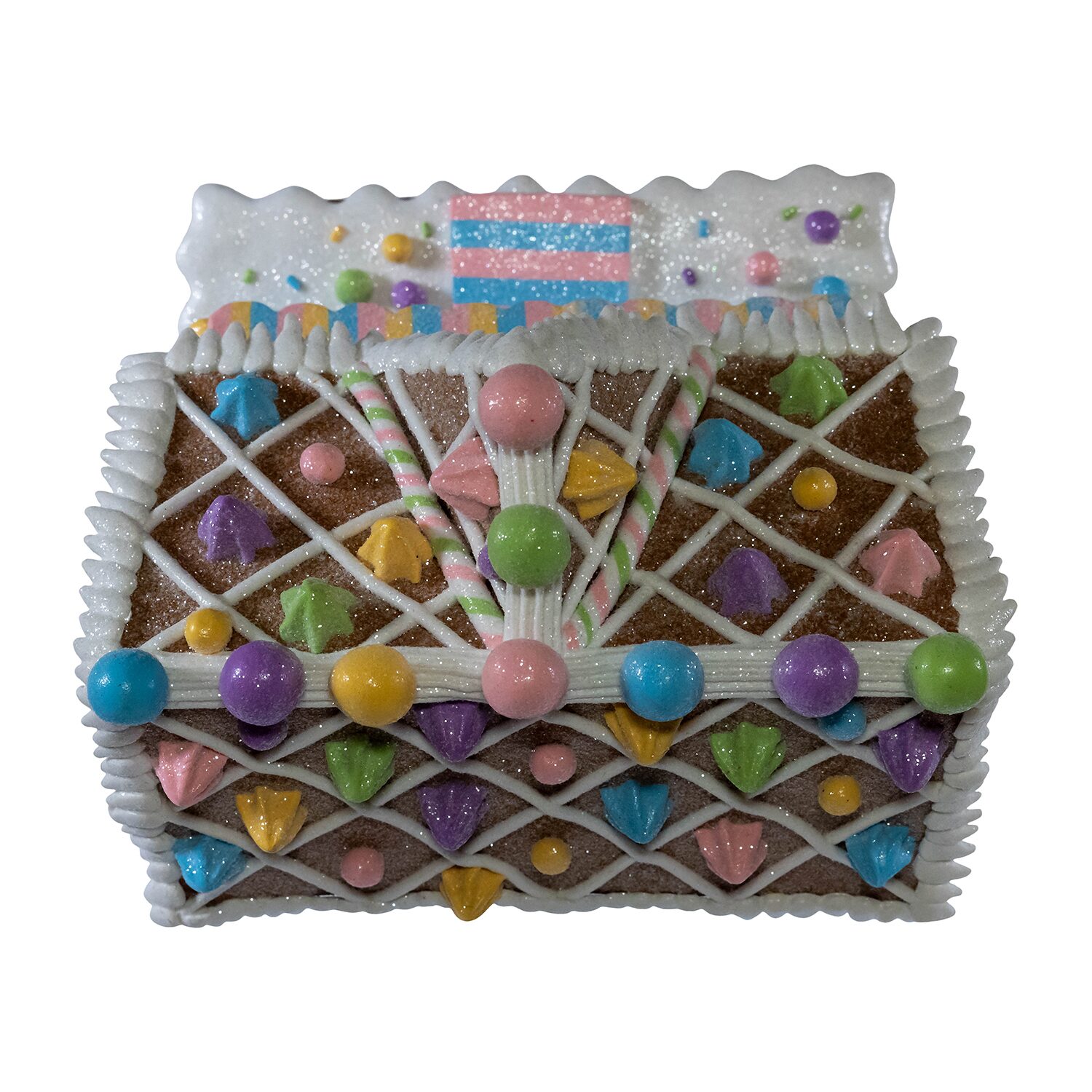Kurt Adler 8.07-Inch Battery Operated LED Lighted Gingerbread Bubblegum Factory