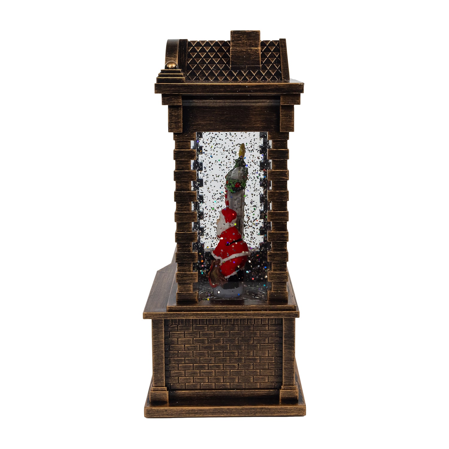 Kurt Adler  5.84-Inch Battery Operated Lighted Santa Fireplace Water Lantern House