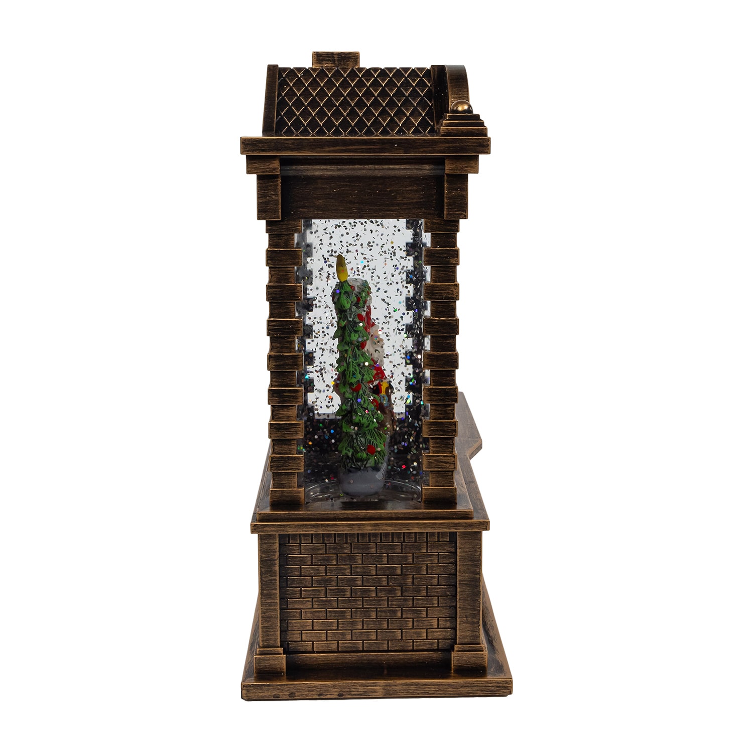 Kurt Adler  5.84-Inch Battery Operated Lighted Santa Fireplace Water Lantern House