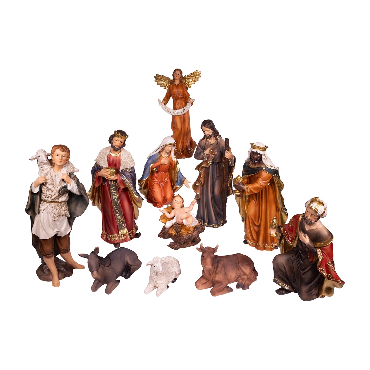 Kurt Adler 18-Inch Nativity Table Piece 11 PC Set