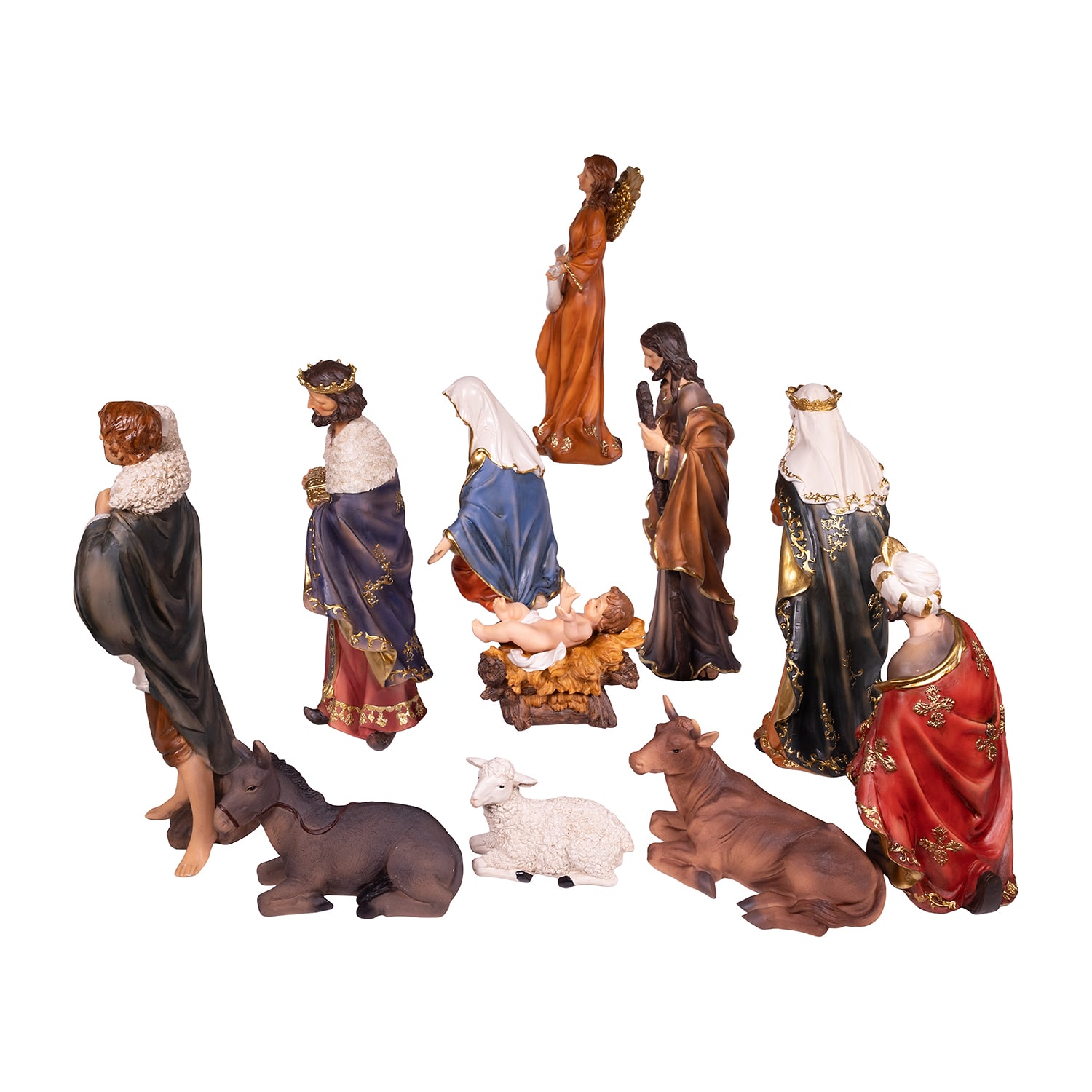 Kurt Adler 18-Inch Nativity Table Piece 11 PC Set