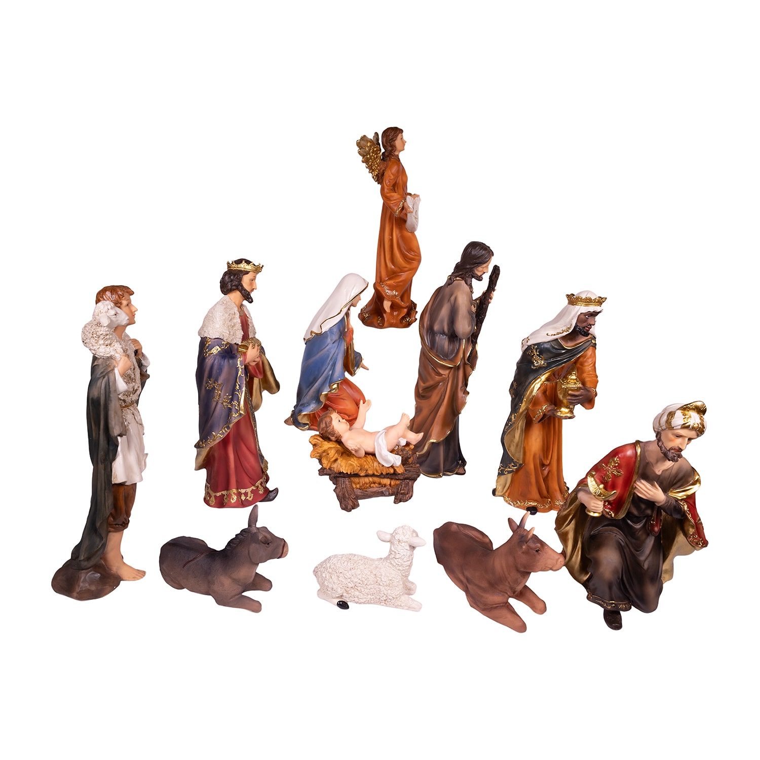 Kurt Adler 18-Inch Nativity Table Piece 11 PC Set
