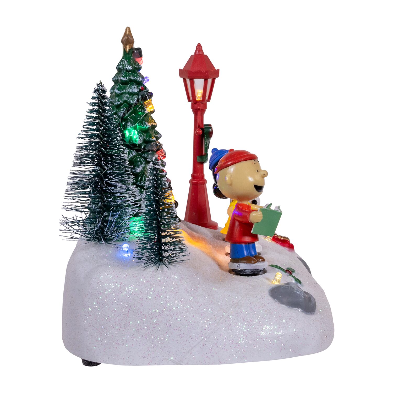 Kurt Adler 6" Battery-Operated Lighted Musical Carolers Lighted Peanuts Snoopy Christmas Tabletop Decor