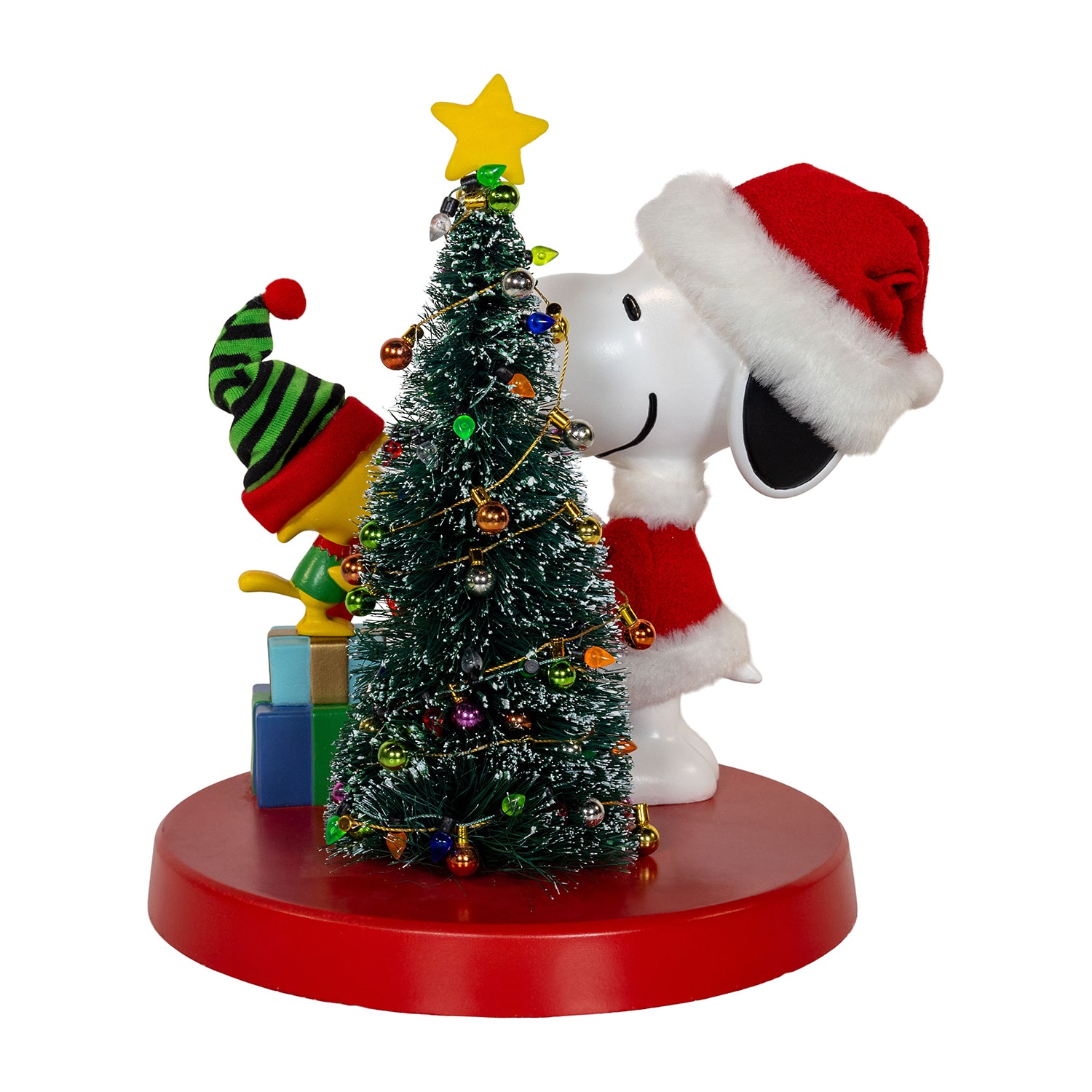 Kurt Adler 8" Snoopy And Woodstock Peanuts Snoopy Christmas Tabletop Decor