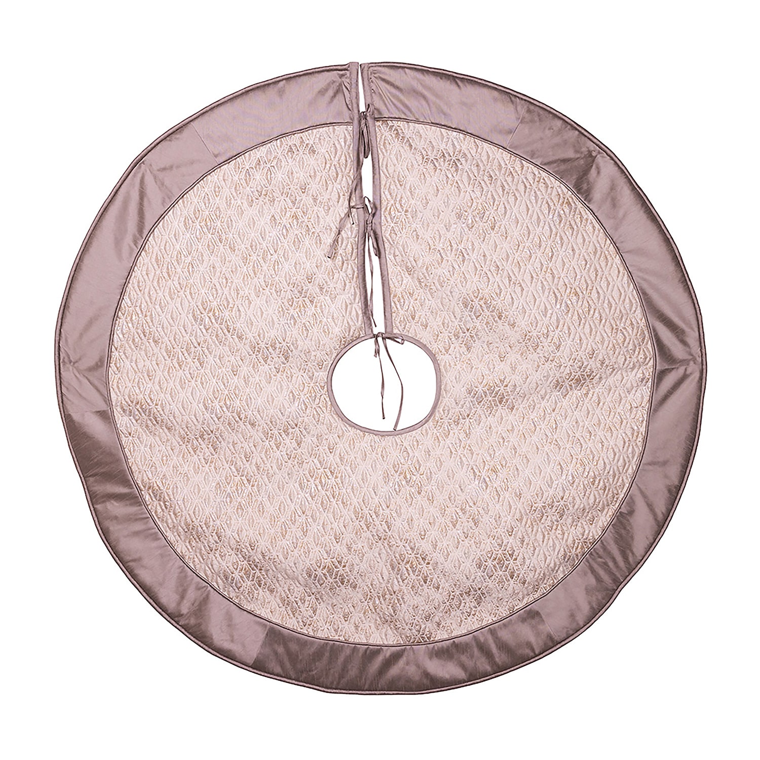 Kurt Adler 48" Diamond Jacquard With Gray Dupion Border Indoor Tree Skirt
