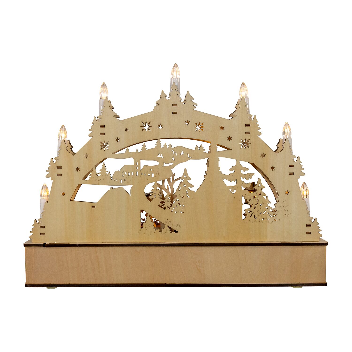 Kurt Adler 9.8" Led Village Lighted Christmas Tabletop Decor