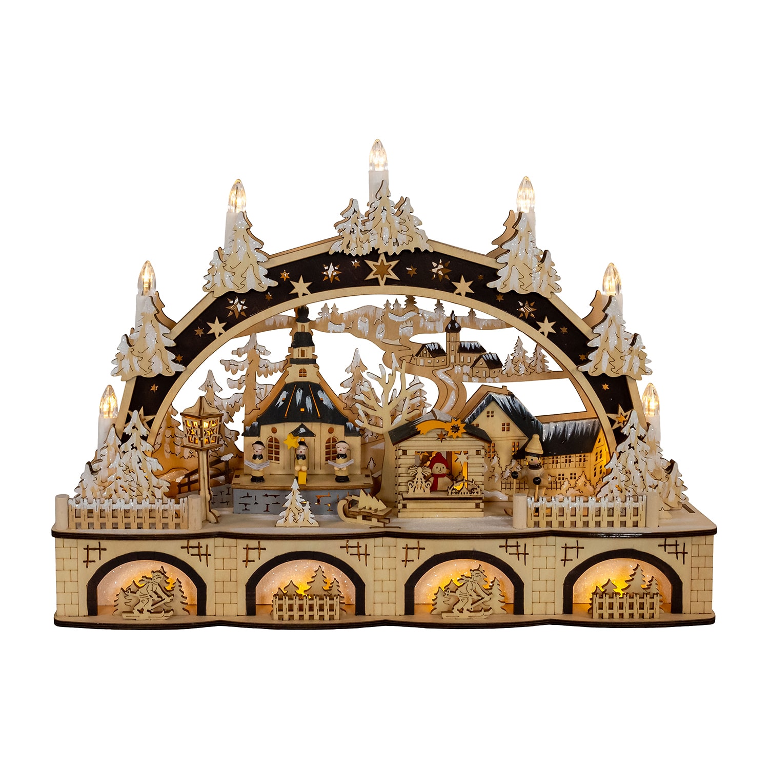 Kurt Adler 9.8" Led Village Lighted Christmas Tabletop Decor