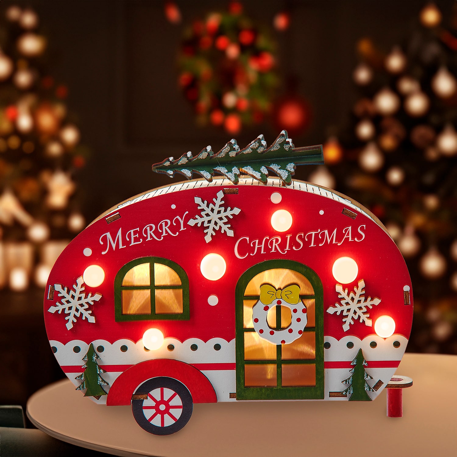 Kurt Adler 10.24" Led Santa Swirling Water Lantern Lighted Christmas Tabletop Decor