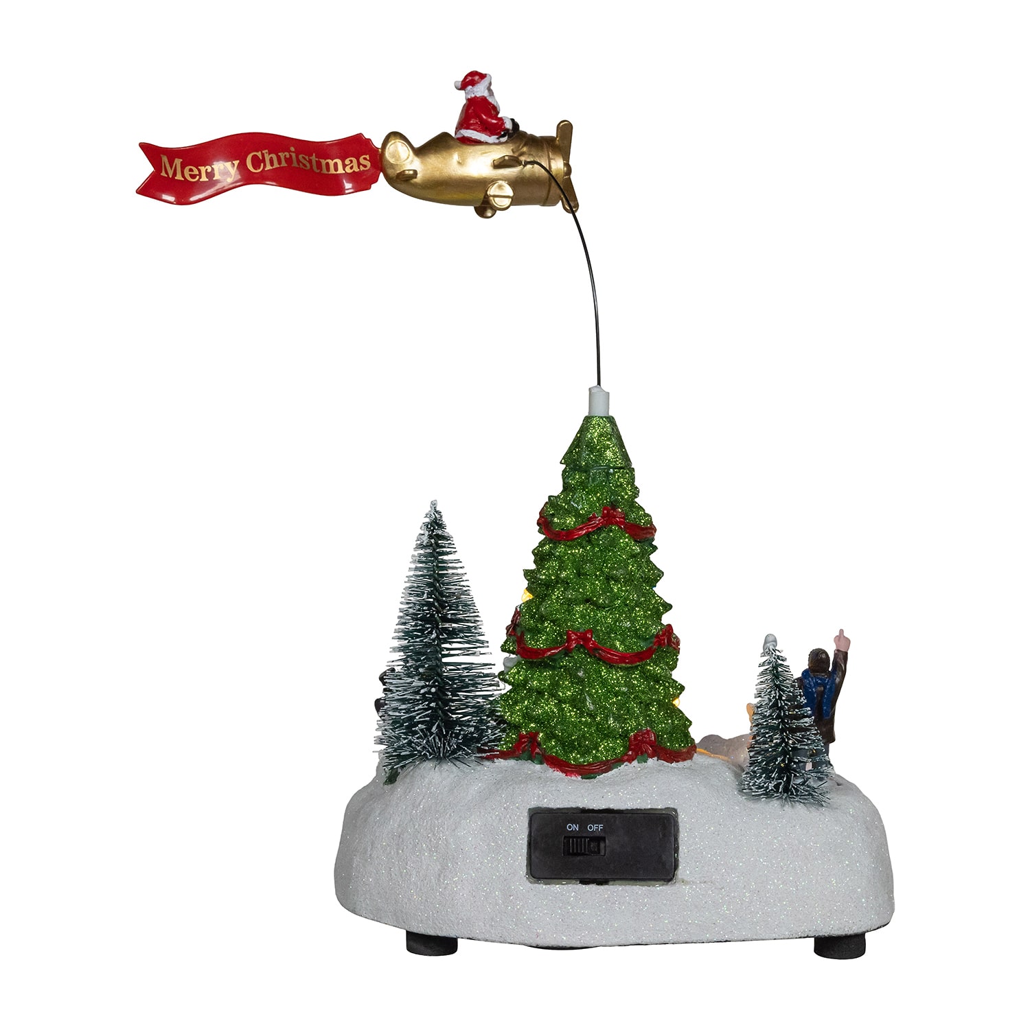Kurt Adler 8" Musical Santa Hot Air Balloon Lighted Christmas Tabletop Decor
