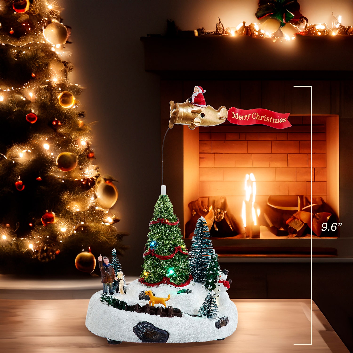 Kurt Adler 8" Musical Santa Hot Air Balloon Lighted Christmas Tabletop Decor
