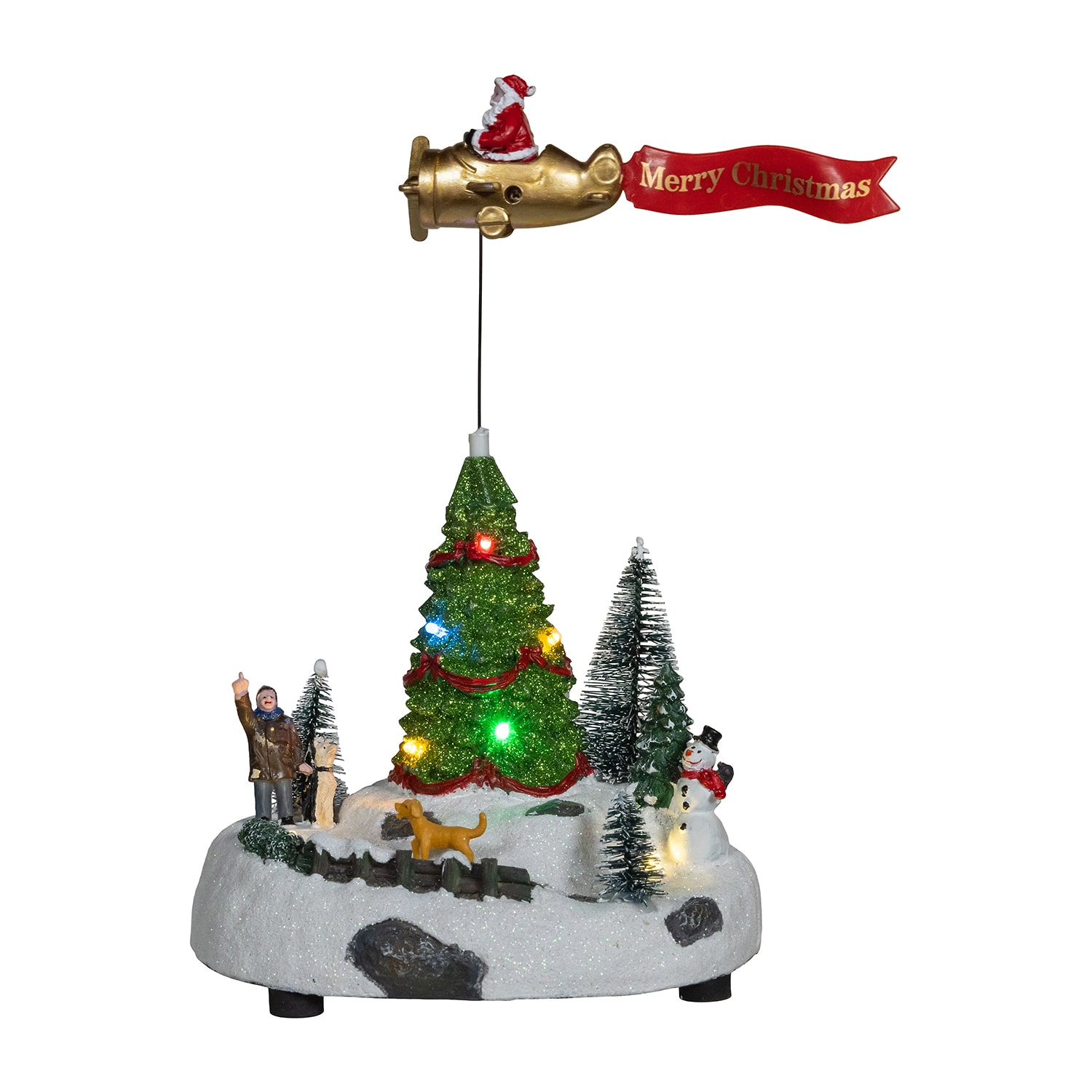 Kurt Adler 8" Musical Santa Hot Air Balloon Lighted Christmas Tabletop Decor