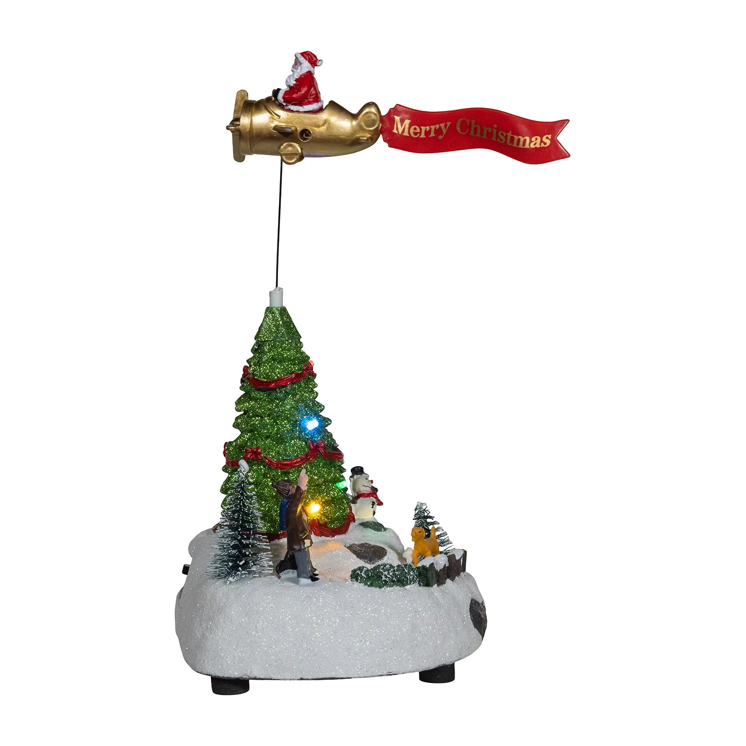 Kurt Adler 8" Musical Santa Hot Air Balloon Lighted Christmas Tabletop Decor